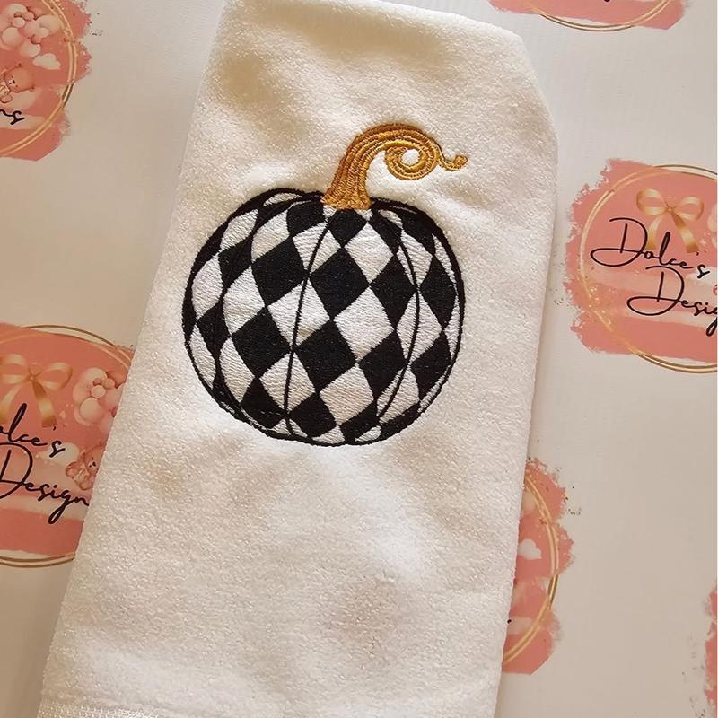 Mackenzie Childs Pumpkin Halloween Tea Towel Cleaning 0