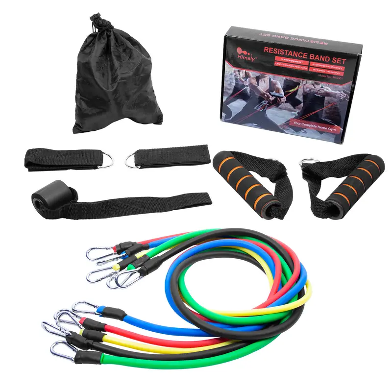 Resistance Bands Set Workout Exercise Fitness Yoga Home Training Tubes 11PCS with Handle Strength Exercise Resistance Band Training Fitness Tubes Tension Bands Workout Gym Equipment Men and Women 8