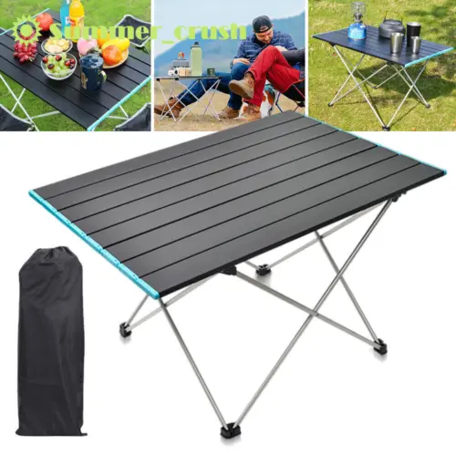 Folding Camping Table Light Weight Portable Aluminium Frame Outdoor Picnic Bag 2