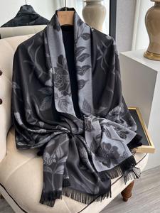 Women's Floral Print Double Sided Shawl, Casual Soft Comfortable Scarf for Daily Wear, Fashion Accessories for Women & Girls