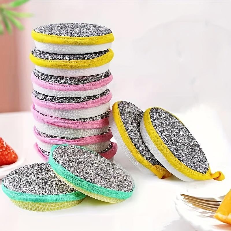 3/6/9/12/15pcsCleaning Sponge, Scouring Pad, Square Dish Cloths, Simple Style Dish Towel, Cleaning Cloth For Sink Or Kitchen Stove, Antibacterial Washable Cleaning Brush, Kitchen Stuff, Kitchen Cleaning Gadget Random Color 1