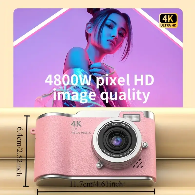 48MP Compact Digital Camera 4K HD 8X Zoom with Flip Screen Ideal for Students and Travel Photography 3