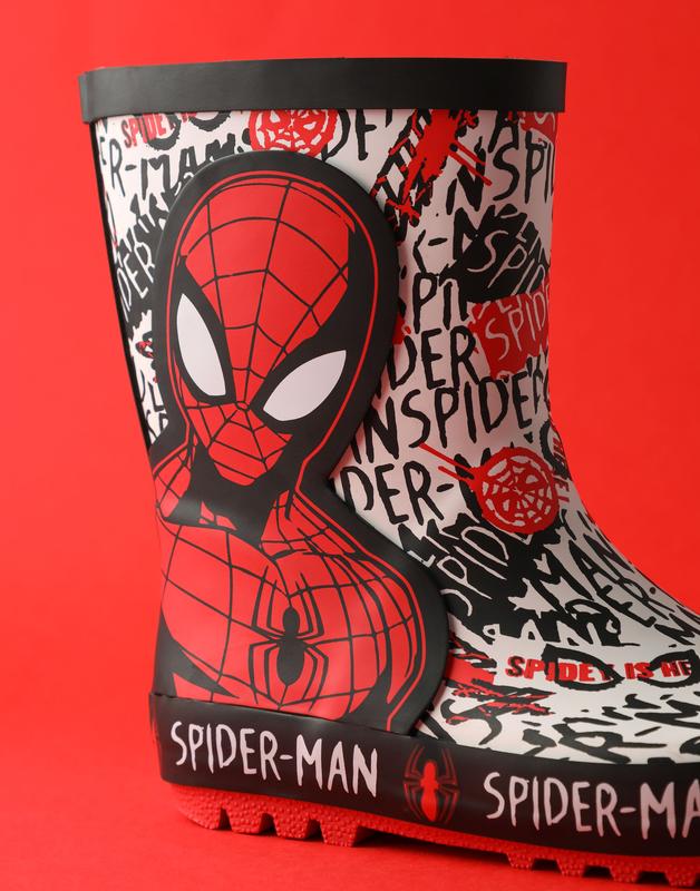 Vanilla Underground x Spiderman Boys Red Character Wellington Boots without Handles 3