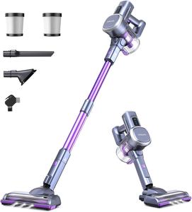 Lubluelu 25 Kpa Self-Standing , Cordless Freestanding Cordless Vacuum Cleaner for Pet Hair, Carpet, Hard Floor, Purple, 220 W, 600 milliliters, 69 Decibeles