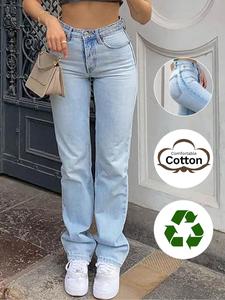 NVFelix Straight Leg Jeans for Women High Waisted Length Stretchy Denim Pants Baggy Jeans