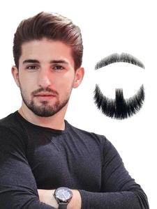 Natural Looking Men's Beard Wig, Natural Fluffy Lace Handmade Fake Beards and Moustaches, Fashionable Hair Wig for Men