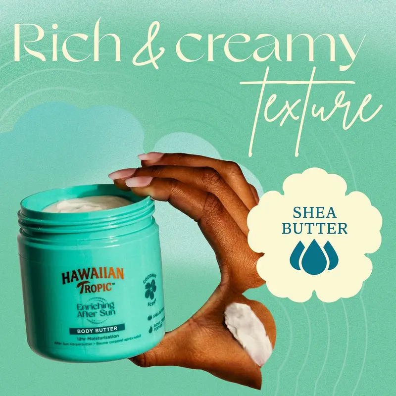 Hawaiian Tropic Enriching After Sun Body Butter - 250 ml, 12-Hour Moisturisation, With Shea Butter, Coconut scent, Vegan Scented Moisturizer 3