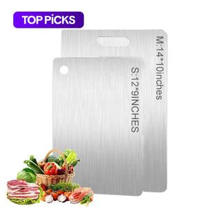 Stainless Steel Double Sided Chopping Board, 1 Count Cutting Board, Kitchen Chopping Board for Meat & Vegetable, Kitchen Accessories #TOP PICKS