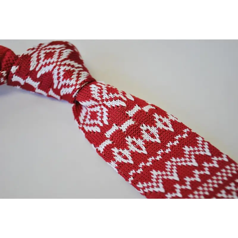 christmas range - red jumper knitted christmas tie 2