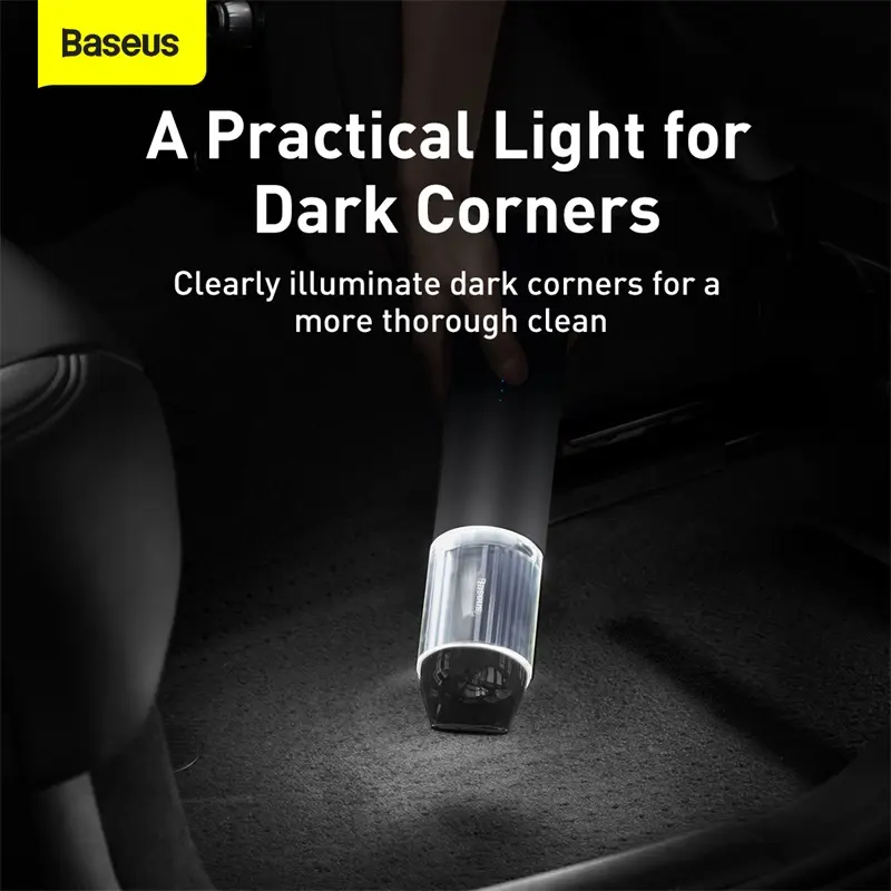 【Free Gift】Baseus A3 Car Vacuum Cleaner (15000pa Suction Force) - Portable Wireless Cleaning Helper with 45 Min Battery Life 5