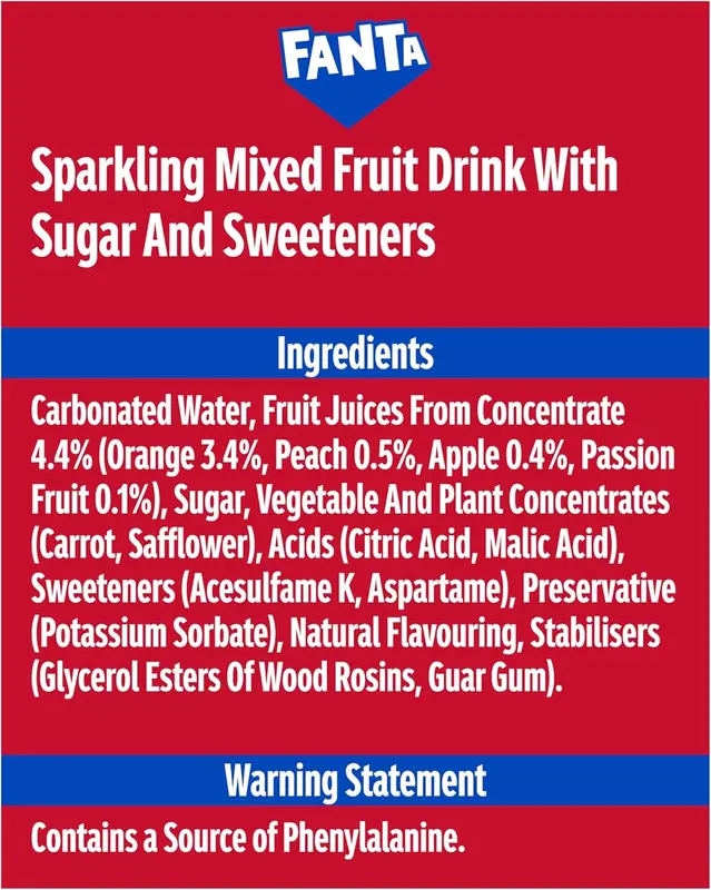 Fanta Fruit Twist Drink with Bold Flavour, Low Sugar, Refreshing Taste, 24 x 330ml Cans 4