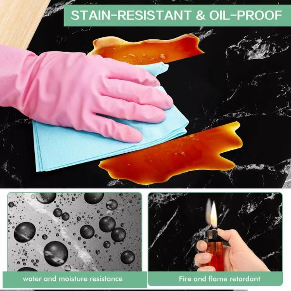 10PCS Black Marble 1 PVC Wall Tile Stickers Self-Adhesive 30x60cm for Kitchen & Bathroom Decor Decorative Ornaments Tiles Sticker Aluminium Metal Smooth pu stone panel transparent reflective Wood Wooden Glass waterproof 4