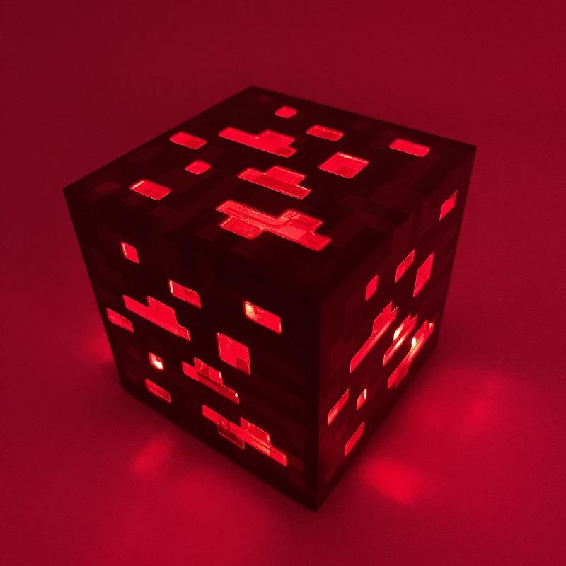 Product Introduction of Mining Ore Diamond Emerald Redstone Gold USBRechargable Color Changing Night Light Bedroom DecorToy Gift LED Night Lights Bedroom Lamp 8