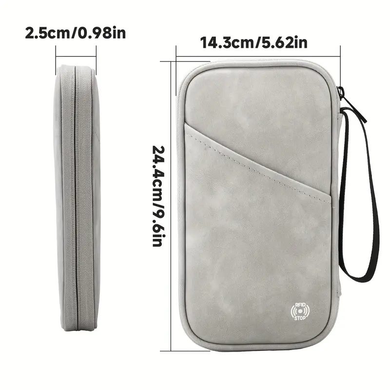 Passport Holder Case, RFID-blocking Passport Holder, Waterproof Passport Storage Bag, Travel Document Organizer, Credit Cards Case, Travel Wallet. Stain-Resistant Travel Organizer with Multiple Compartments, Sleek and Durable Daily Use 2025 Trendy Bag. 2