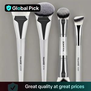 MAANGE Makeup Brush Set, 4 Counts/set Face Makeup Brush Kits with Soft Bristles for Foundation, Blush, Contouring, Powder, Beauty Blending Brush, Cosmetic Brushes