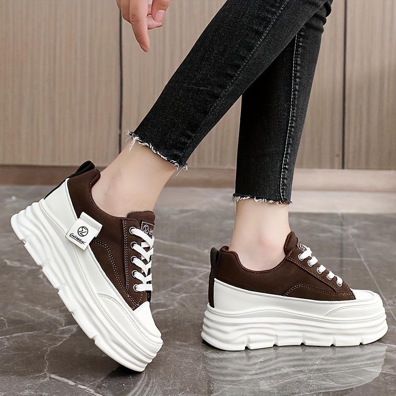 2025 Lightweight, Breathable Elegant Women's Colorblock Sneakers with Thick Platform Sole for All Seasons 8