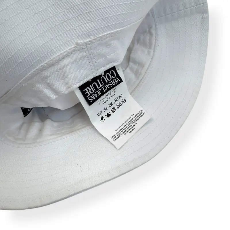 PRE-OWNED VERSACE JEANS COUTURE BUCKET WHITE / BLACK HAT 4
