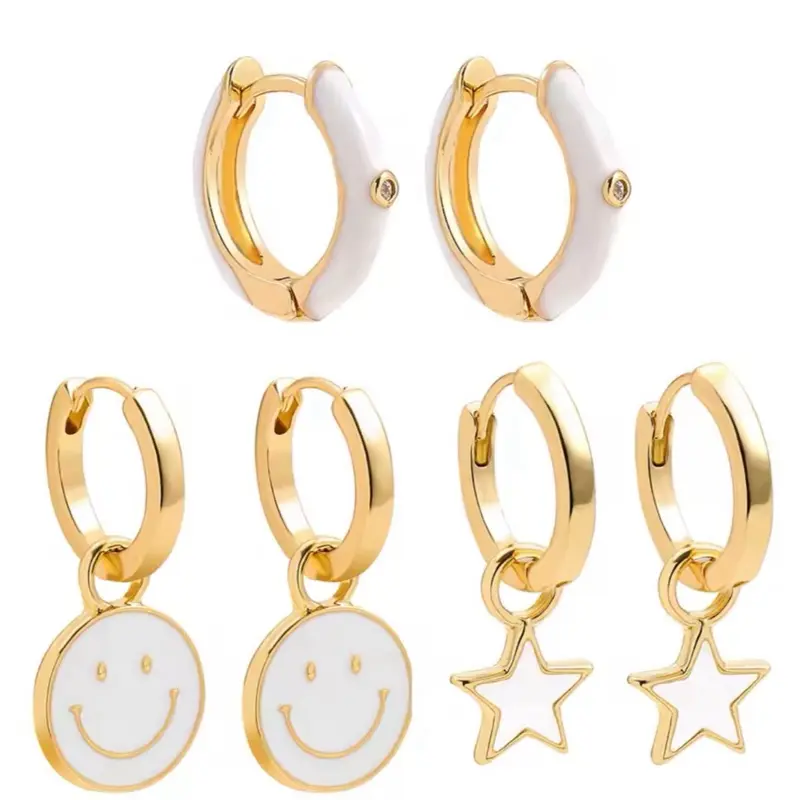 White and Gold Plated Huggies - various styles