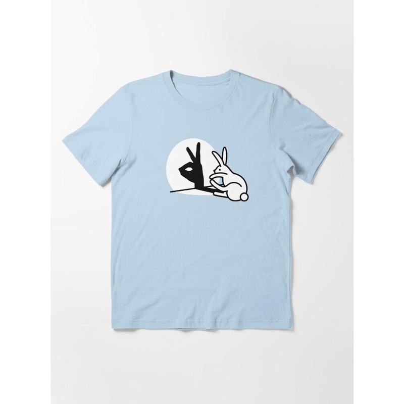 Funny Rabbit Hand Shadow Puppets T-Shirt – Quirky Pop Art Tee for Humor Lovers, Artists & Retro Style Fans 2