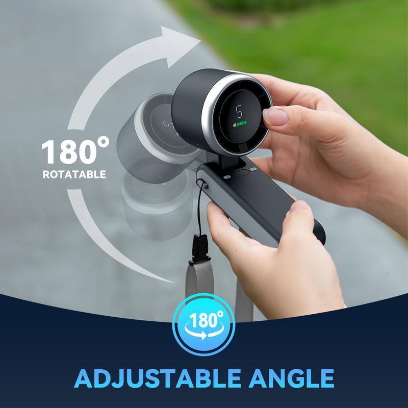 Portable Silent Mini Bladeless Electric Fan with 5-Speed Adjustable Fan and 4000mAh Battery for Outdoor Use 3