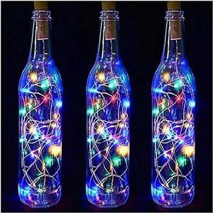 6 —Copper Bottle String Lights Light 20 LED 2M Fairy Wine Cork Shaped