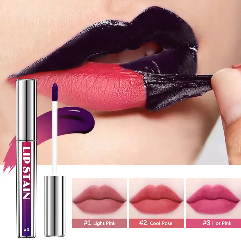 Waterproof Pink Lip Stain, Long-Lasting and Non-Stick - Gloss Makeup - Lipgloss Cosmetic Glossy Lipstick