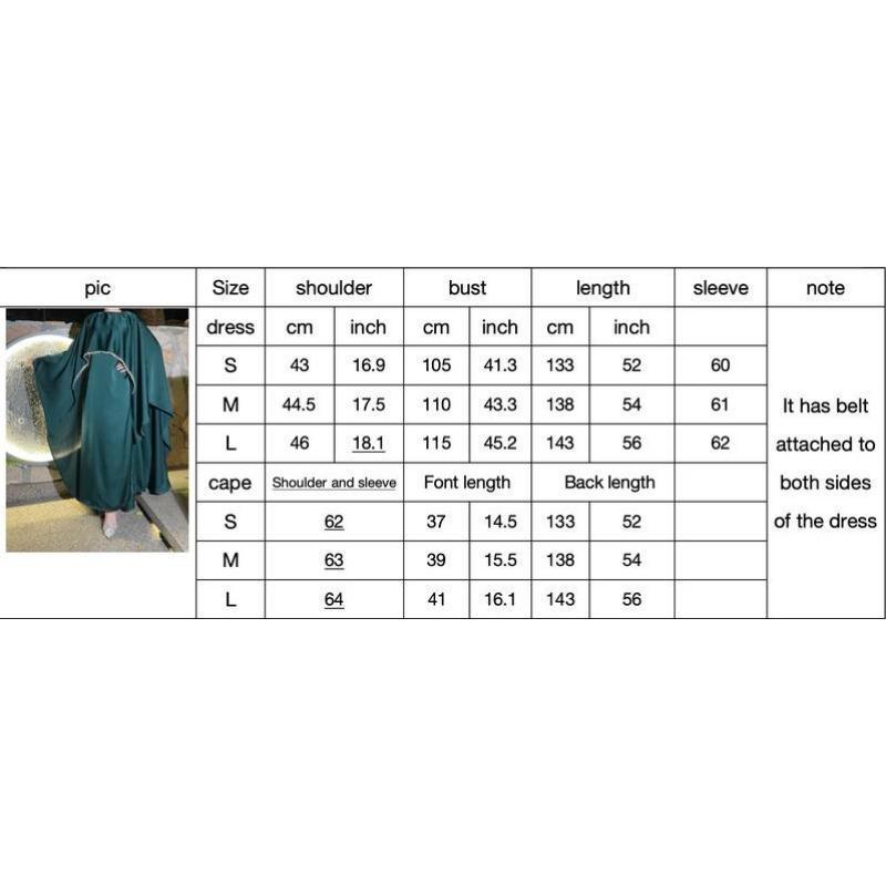 2025 Ramadan Promotion Two- piece Satin cape elegant dress , occasion abaya , Modest dress with pearl and crystal 7