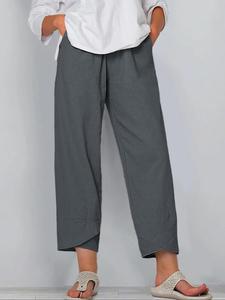 Women's Plain Pocket Straight Leg Pants, Casual Comfy Trousers for Summer, Women's Bottoms for Daily Wear
