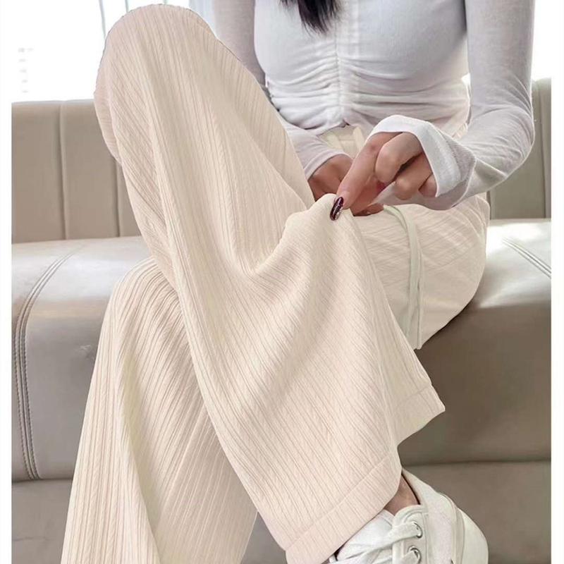 Ultra-Light Crinkle Wide-Leg Cloud Pants – Lightweight Summer Lounge Trousers Bottoms for Women 1