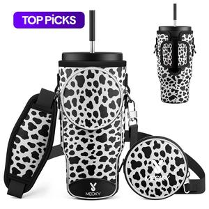 Kitchen Gadgets Leopard Pattern Water Bottle Bag, 1 Count Portable Water Bottle Storage Bag with Adjustable Shoulder Strap, Reusable Drinkware Accessories for Hiking Travel Picnic, Stylish Travel Essentials, Drink Protector, Gifts for Men #TOP PICKS