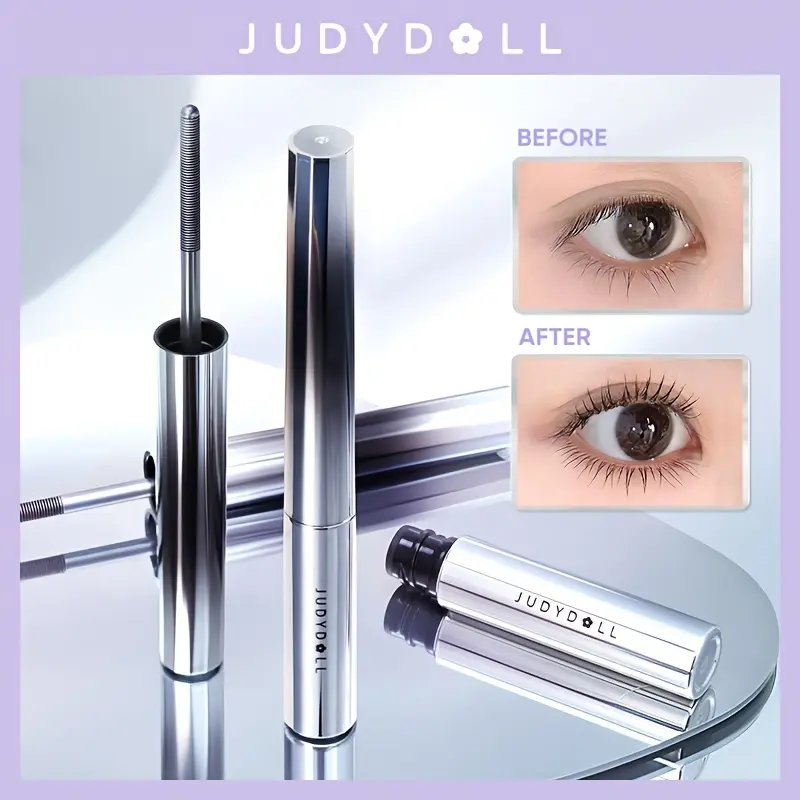 Judydoll 3D Curling Eyelash Iron Mascara, Black & Brown, Curling & Lengthening, Long-Lasting Formula, Waterproof, Smudge-Proof, 24-Hour Wear, Natural Extension And Thickening Effect, Ultra Fine Volumizing Mascara, Concerts Bunny Easter Makeup
