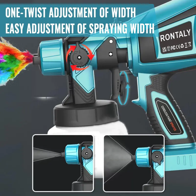 (Free shipping for a limited time)Cordless Paint Sprayer Compatible with Makita 18V Battery, 1000ml Fence Paint Sprayer with 3 Nozzles, Cordless Spray Gun Paint Sprayers for Painting Walls Ceilings Furniture Garden Fencev 6
