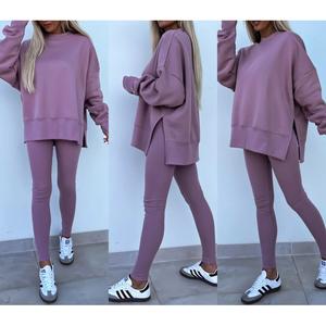 Autumn Women's Casual Slim Fit Long Pants Loose Sweatshirt Set Two-Piece Set, Autumn Women's Solid Color Set Womenswear Clothes travel  fit spotlight  clothes 2  pcs two  piece  outfit