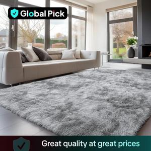 Solid Color Fluffy Rug, 1 Count Non-slip Soft Plush Area Rug, Decorative Carpet for Home Living Room Bedroom Study Room, Home Decor