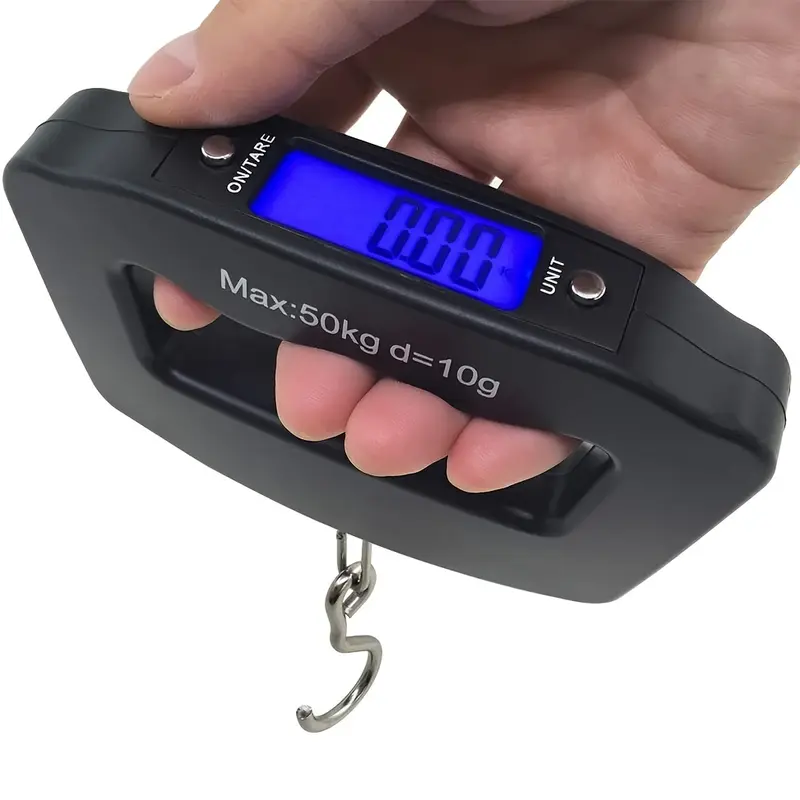 1pc Digital Handheld Luggage Hanging Scale, Mini Portable Electronic Scale with Backlit LCD Display, Travel Essentials 1