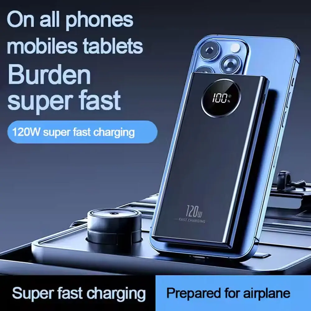 Super Fast Charger 20000mAh Power Bank 2 USB External Battery For Mobile Phone