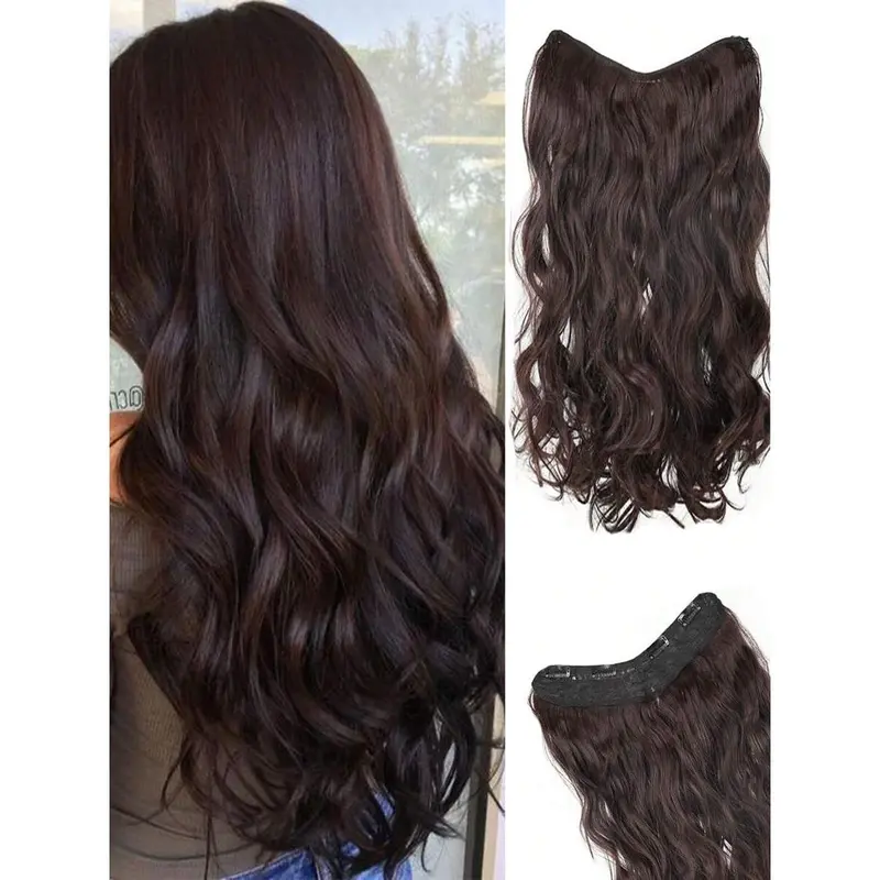 Hair Extensions Clip in Hair Extensions Wave  Hair Extensions Synthetic multiple sizes 4 Card  dark brown Hair Extensions Hairpieces for woman and girls 0