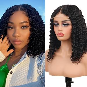 JStineke Deep Wave Bob Wig Human Hair, 4×4 HD Lace Closure Wigs for Women, Short Deep Wavy Wig for Daily Party Use.