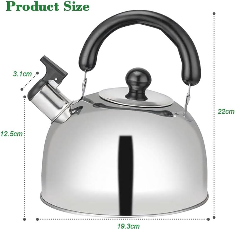 Ram 3L Heavy Duty Camping Whistling Kettle Camping Kettle for Gas Stove Travel Camping Holiday Portable Teapot Kettle 3 litres 4