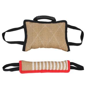 Dog Bite Stick, 1 Count Chewing Pet Toy, Dog Training Pillow, Bite Tug, Dog Training Hemp Cloth with Rope Handles, Pet Supplies