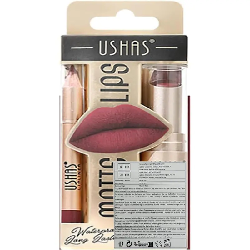 6Pcs Lipstick Lip Liner Set, Non-Stick Cup Not Fade Waterproof Long Lasting Nude lip stain Makeup Kits Velvety Nude Lipliner Lip Gloss Make Up Gift Set For Women 6