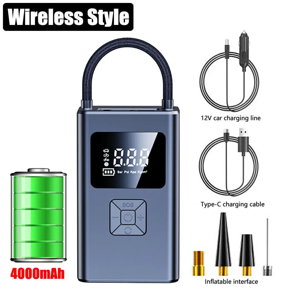 Cordless Car Tyre Inflator Digital USB Rechargeable Tire Air Compressor Pump UK