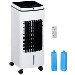 3-in-1 Portable Air Cooler with 4L Water Tank 7.5H Timer Remote Control White Cooling System