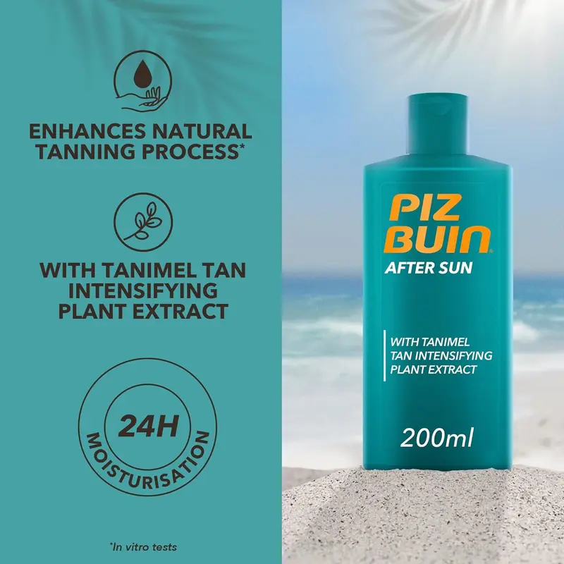 Piz Buin Aftersun Tan Intensifier 200ml - Tanimel Complex, Hydration, Cooling & Soothing - Fragrance, Glycerin 1