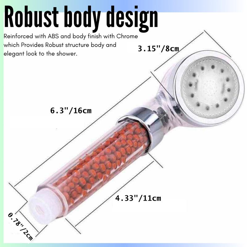 Soft Water High-Pressure Shower Head with Triple Filtration and LED Temperature Display - Perfect for Skin Sensitivity and Dry Hair-Water saving shower head 4