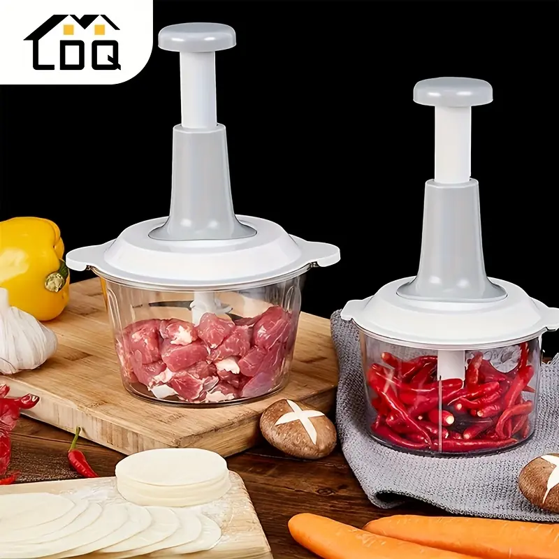 ORACEGRA     Manual Food Processor of 50.72oz Capacity, Highly Versatile - Stainless Steel Vegetable Crusher, Garlic Masher as well as Meat Grinder. Simple to Clean, Perfect for Both Home Kitchen Use and Outdoor Camping 1