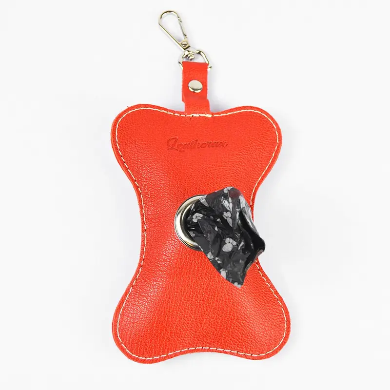 Leatherax Premium Leather Dog Poop Bag Dispenser - Waterproof & Portable Holder for Pet Waste Management 8