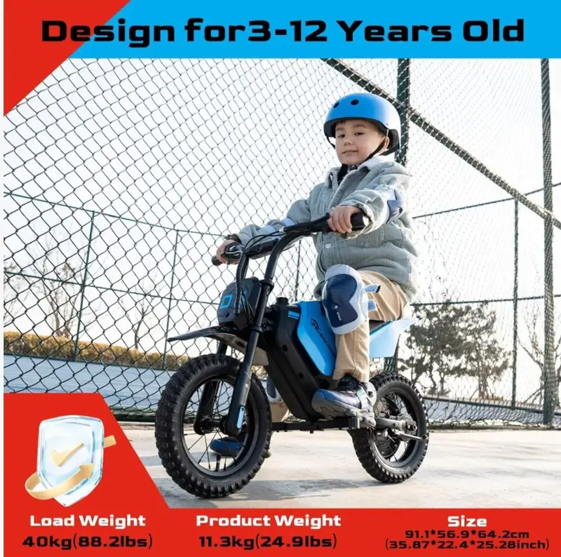 Evercross EV05M 12" Electric Motorcycle 150W motor for 3-12 Kids Motorcycle 5
