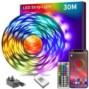 30M 20M 10M 5M Smart App RGB Led Strip Lights for Home Party Decor More Choices for Bedroom  with both Remote and APP Control  Music Sync Bluetooth  for Room Lighting