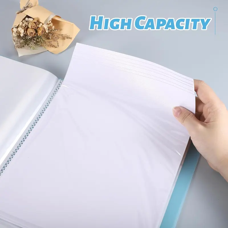 2 Pcs A4 Display Folders, Total 120 Pockets A4 Display Book Folder with Plastic Sleeves and Safety Rope Presentation Folders Document Project Folder for School and Offices 2